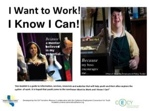 CA Transition Alliance Product I Want To Work! I Know I Can!